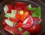 Aji chilies and tomatoes salad