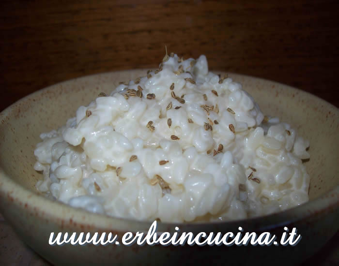 Rice with cheese and ajwain