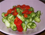 Gnocchi with Pesto and Roasted Peppers
