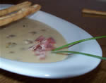 Clams soup with chives