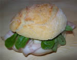 Praga Ham sandwiches with corn salad