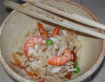 Stir-fried rice with shrimps and Shishito