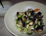 Grilled vegetables with garlic sauce
