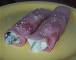 Ham rolls with tatsoi