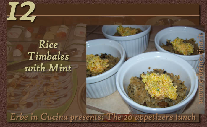 Rice timbales with mint