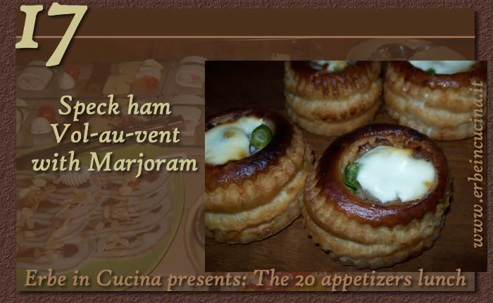 Speck ham vol-au-vent with marjoram