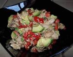 Avocado salad with tuna and paprika