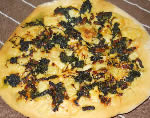 Pizza with pancetta and caliceddi