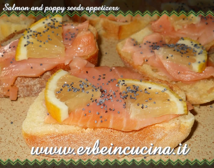 Salmon and poppy seeds appetizers