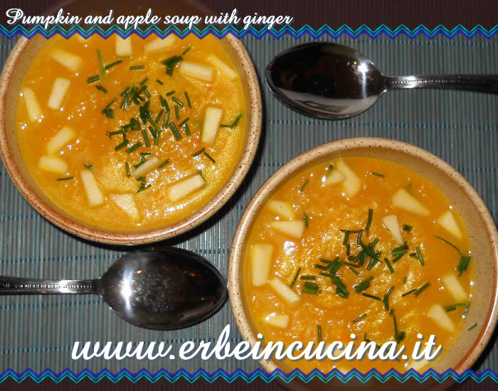 Pumpkin and apple soup with ginger